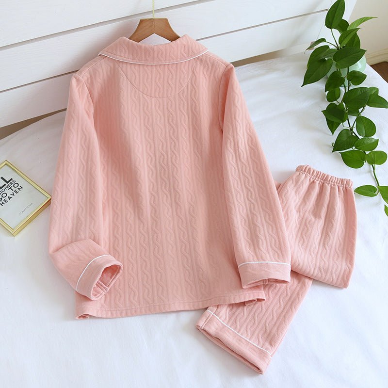 Pigiama casual camicia e pantaloni in cotone con bordo a contrasto unisex - Pigiama unisex ATREND
