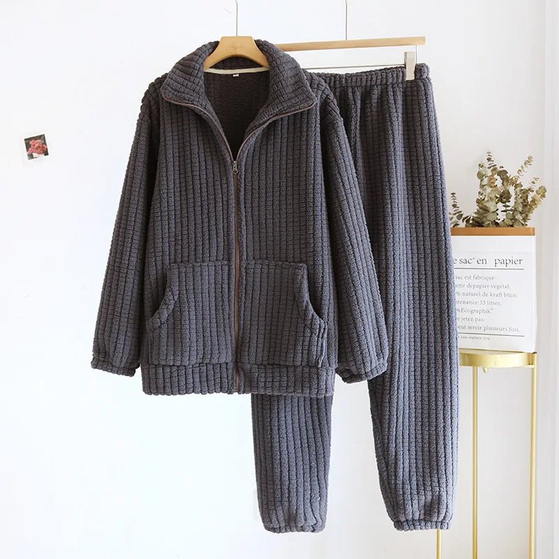 Pigiama casual camicia e pantaloni in pelo unisex - Pigiama unisex ATREND