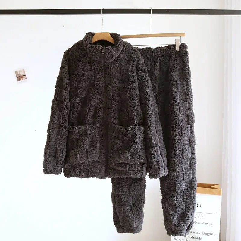 Pigiama casual camicia e pantaloni in pelo unisex - Pigiama unisex ATREND