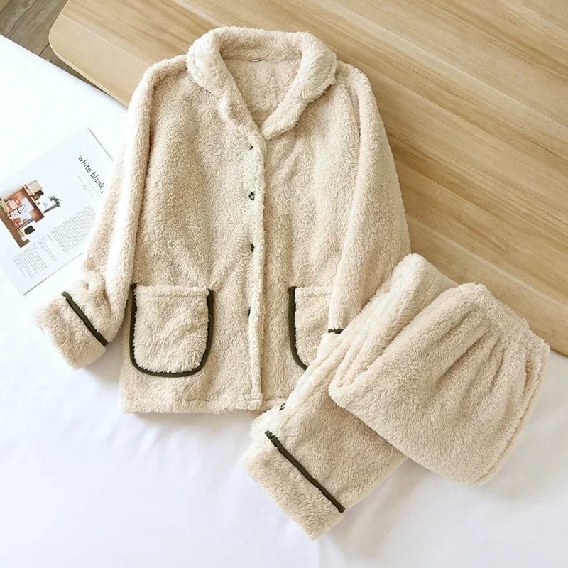 Pigiama casual camicia e pantaloni in pelo unisex - Pigiama unisex ATREND