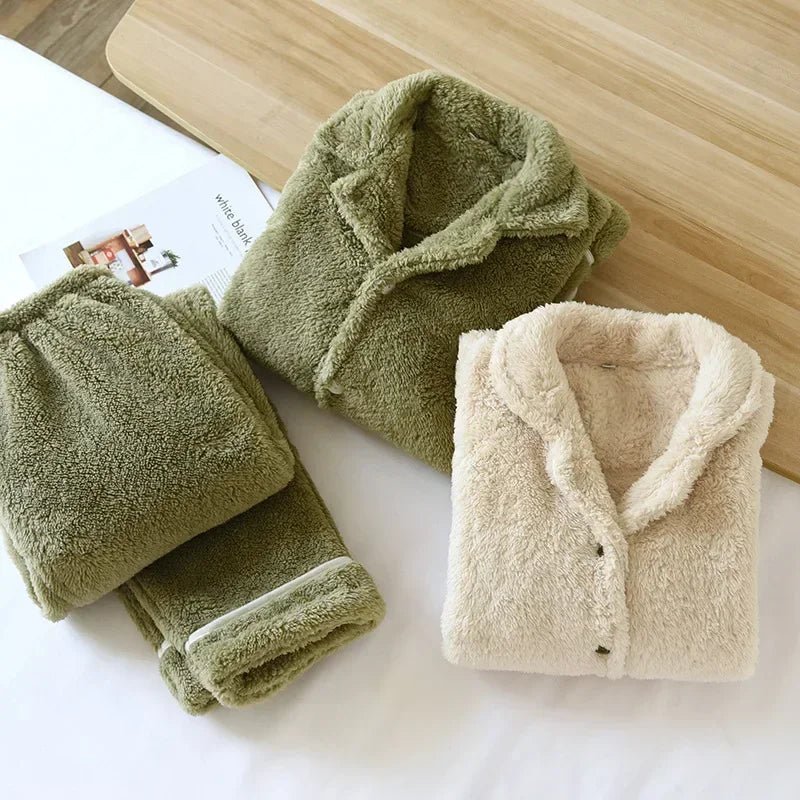 Pigiama casual camicia e pantaloni in pelo unisex - Pigiama unisex ATREND