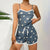 Pigiama casual canottiera e pantaloncini con farfalle e bordo a contrasto da donna ATREND
