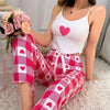 Pigiama casual canottiera e pantaloni con stampa grafica da donna ATREND