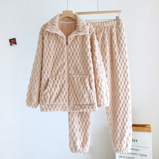Pigiama casual in pelo camicia e pantaloni da uomo - Pigiama unisex ATREND
