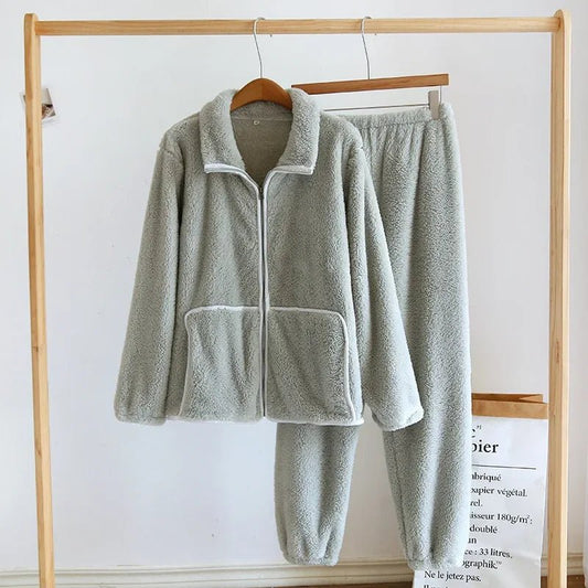Pigiama casual in pelo camicia e pantaloni unisex - Pigiama unisex ATREND