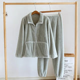 Pigiama casual in pelo camicia e pantaloni unisex - Pigiama unisex ATREND