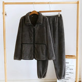 Pigiama casual in pelo camicia e pantaloni unisex - Pigiama unisex ATREND