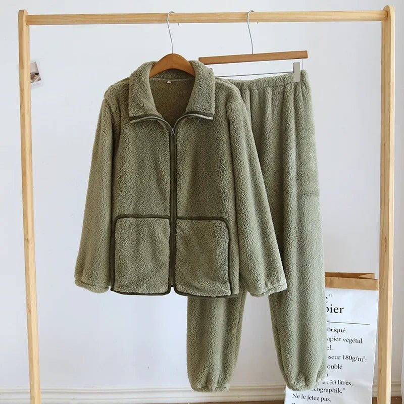 Pigiama casual in pelo camicia e pantaloni unisex - Pigiama unisex ATREND