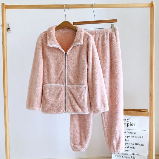 Pigiama casual in pelo camicia e pantaloni unisex - Pigiama unisex ATREND