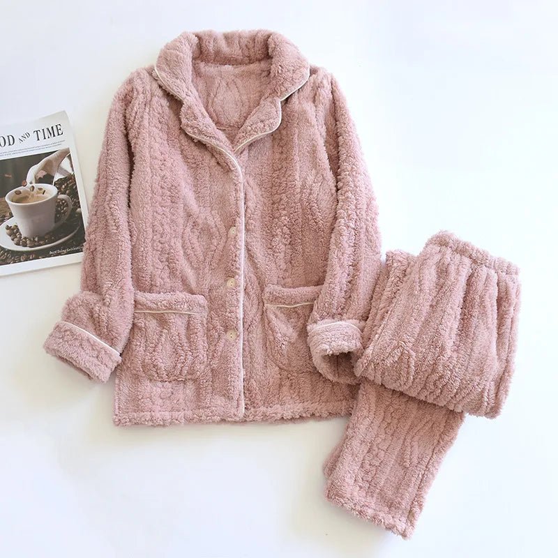 Pigiama casual in pile camicia e pantaloni unisex - Pigiama unisex ATREND