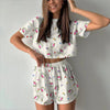 Pigiama casual t-shirt e pantaloncini con stampa grafica da donna ATREND
