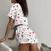 Pigiama casual t-shirt e pantaloncini con stampa grafica da donna ATREND