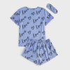 Pigiama casual t-shirt e pantaloncini con stampa love da donna ATREND