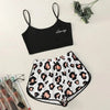 Pigiama casual top corto e pantaloncini con stampa grafica da donna ATREND