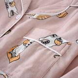 Pigiama in cotone camicia e pantaloni con stampa animale unisex - Pigiama unisex ATREND