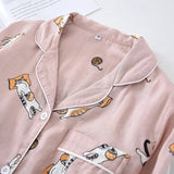 Pigiama in cotone camicia e pantaloni con stampa animale unisex - Pigiama unisex ATREND