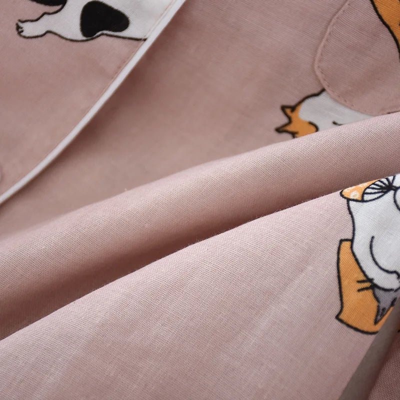 Pigiama in cotone camicia e pantaloni con stampa animale unisex - Pigiama unisex ATREND