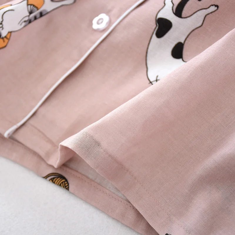 Pigiama in cotone camicia e pantaloni con stampa animale unisex - Pigiama unisex ATREND