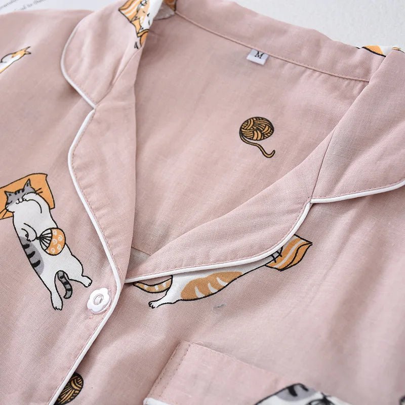 Pigiama in cotone camicia e pantaloni con stampa animale unisex - Pigiama unisex ATREND