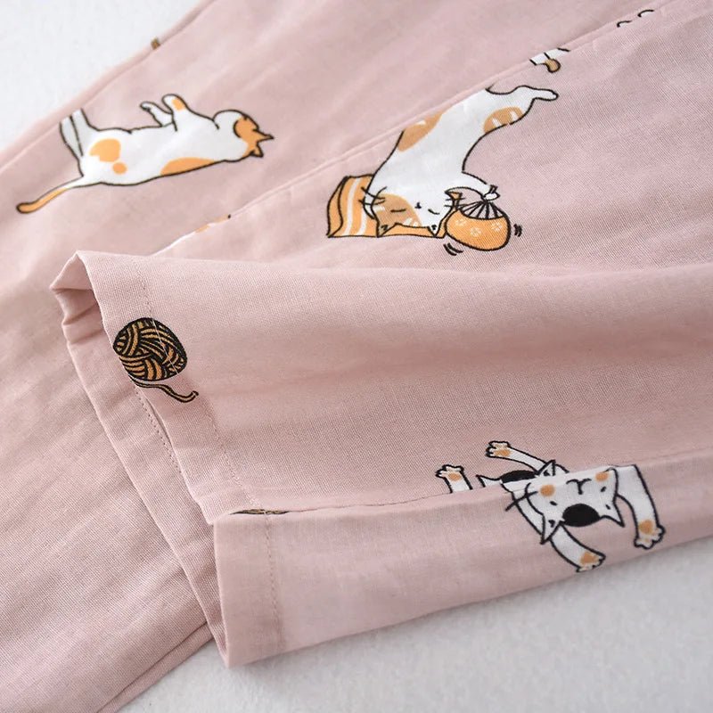 Pigiama in cotone camicia e pantaloni con stampa animale unisex - Pigiama unisex ATREND