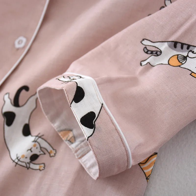 Pigiama in cotone camicia e pantaloni con stampa animale unisex - Pigiama unisex ATREND
