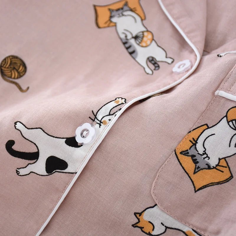 Pigiama in cotone camicia e pantaloni con stampa animale unisex - Pigiama unisex ATREND