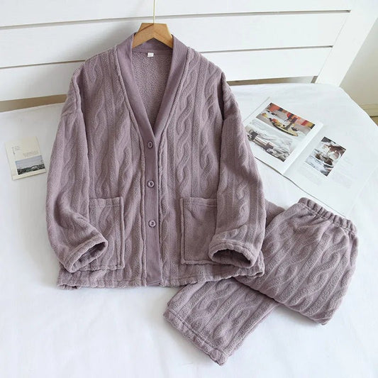 Pigiama in velluto casual pigiama e pantaloni unisex - Pigiama unisex ATREND