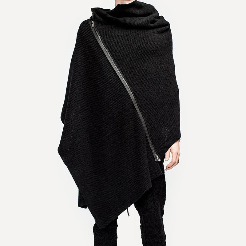Poncho geometrico con cerniera laterale da uomo ATREND