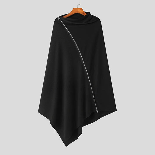 Poncho geometrico con cerniera laterale da uomo ATREND