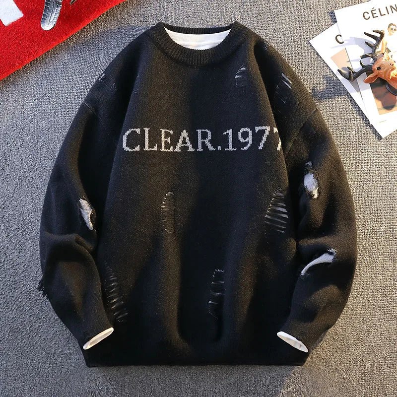 Pullover casua irregolare con lettere da uomo ATREND