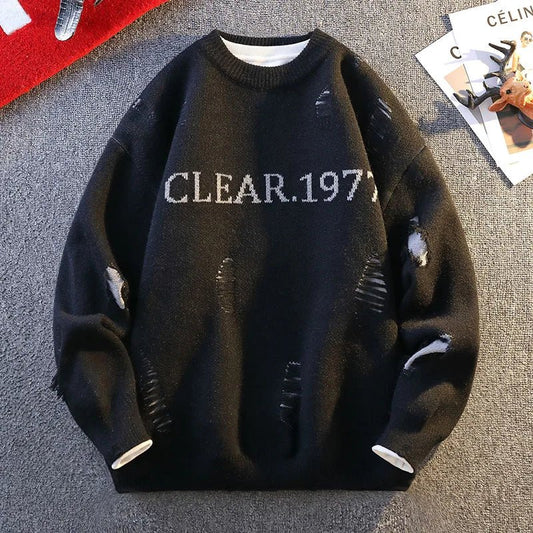 Pullover casua irregolare con lettere da uomo ATREND