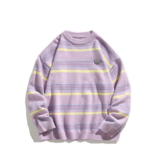 Pullover casual a strisce retrò da uomo - Pullover uomo ATREND