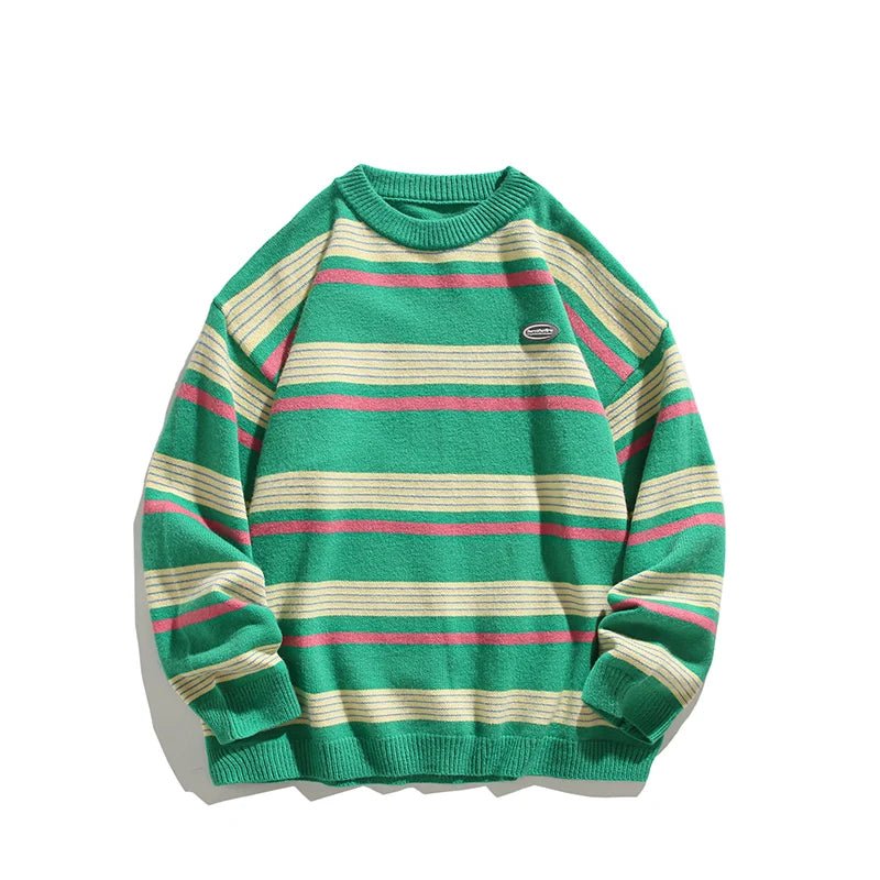Pullover casual a strisce retrò da uomo - Pullover uomo ATREND