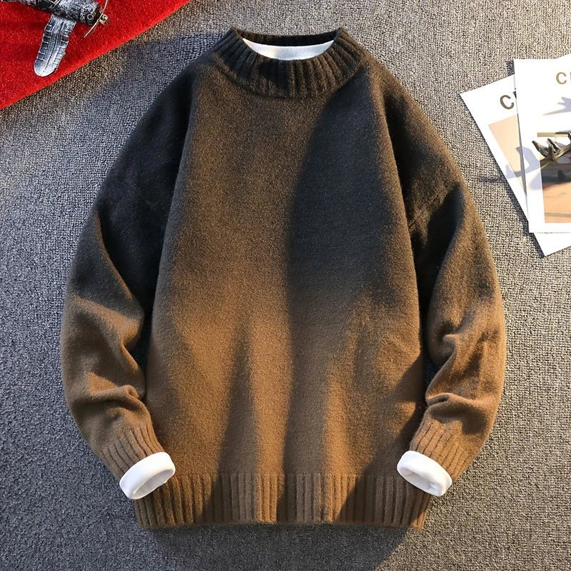 Pullover casual con bordo a contrasto da uomo - Pullover uomo ATREND