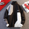 Pullover casual con figure geometriche bicolor da uomo ATREND