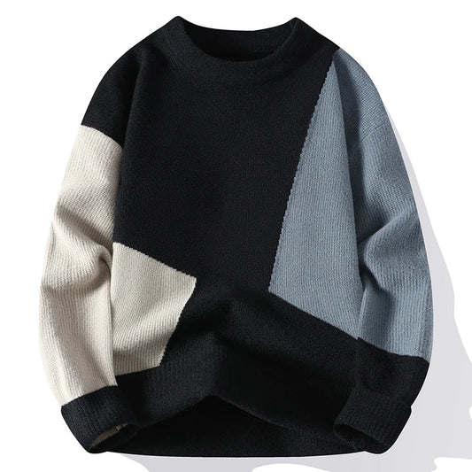 Pullover casual con stampa geometrica da uomo ATREND