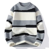 Pullover casual con strisce a contrasto da uomo - Pullover uomo ATREND