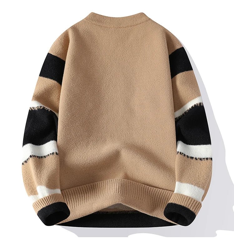 Pullover casual con strisce a contrasto da uomo - Pullover uomo ATREND