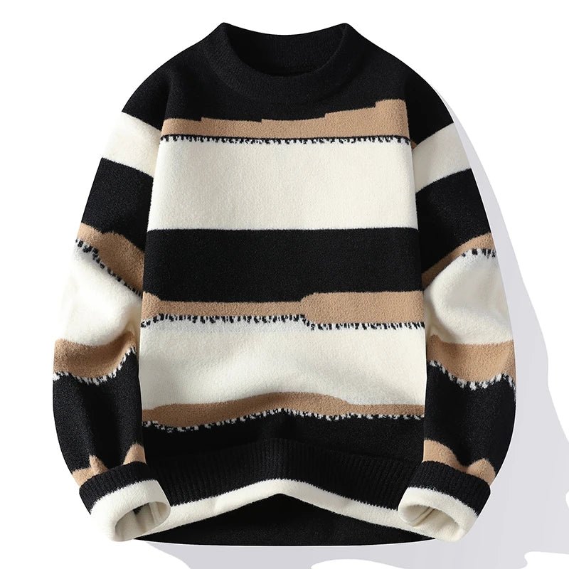 Pullover casual con strisce a contrasto da uomo - Pullover uomo ATREND