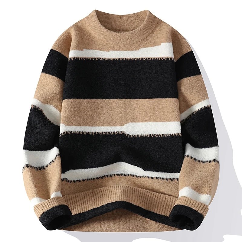 Pullover casual con strisce a contrasto da uomo - Pullover uomo ATREND