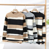 Pullover casual con strisce a contrasto da uomo - Pullover uomo ATREND