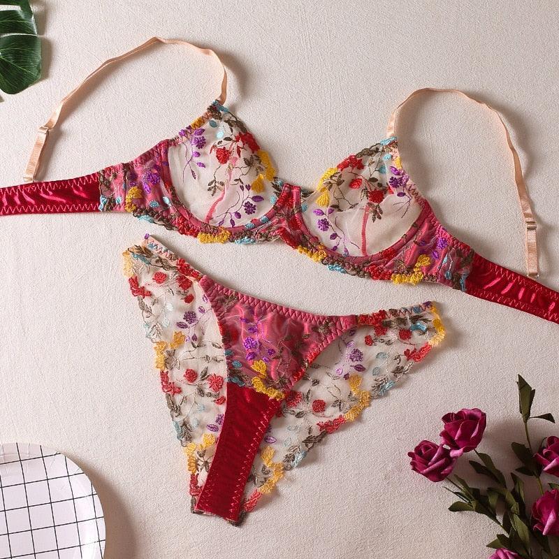 Reggiseno & perizoma in pizzo floreale da donna - Lingerie ATREND