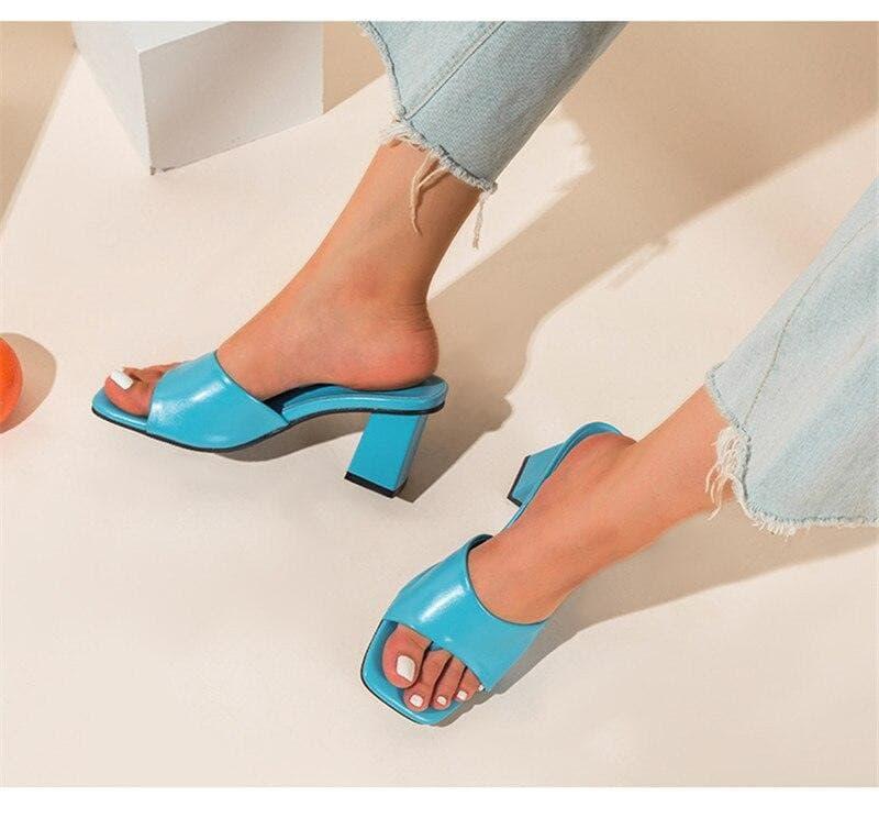 Sandali aperti quadrati con tacco largo da donna - Sandali ATREND