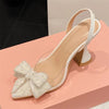 Sandali casual con fascia trasparente e fiocco da donna ATREND