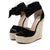 Sandali casual con plateau in tela intrecciata e lacci alla caviglia da donna ATREND