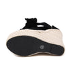 Sandali casual con plateau in tela intrecciata e lacci alla caviglia da donna ATREND