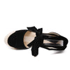 Sandali casual con plateau in tela intrecciata e lacci alla caviglia da donna ATREND