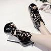 Sandali con fasce geometriche e plateau alto in pelle PU lucida da donna ATREND