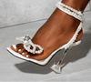 Sandali con fasce in PVC con strass e cinturino regolabile da donna ATREND