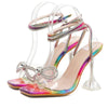 Sandali con fasce in PVC con strass e cinturino regolabile da donna ATREND